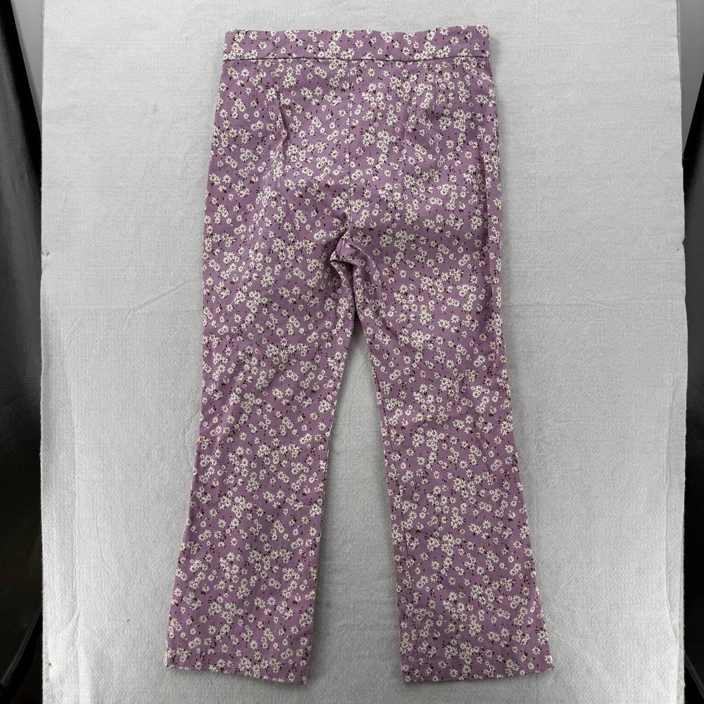 Zara‎ Pants Womens Large Daisy Floral Bootcut Cropped Stretch Chinos NEW - Picture 2 of 9